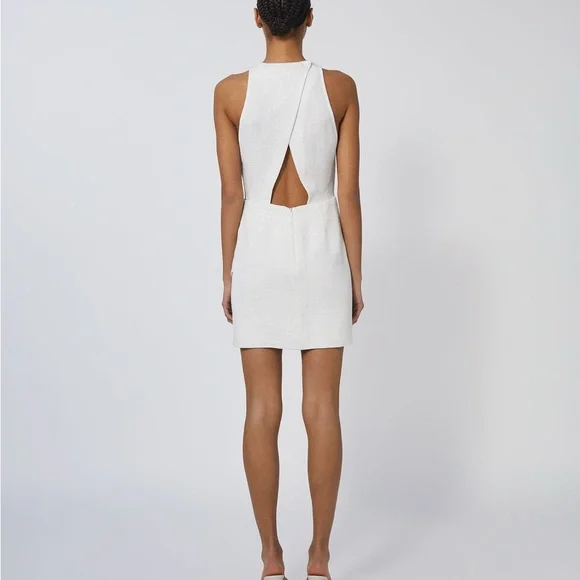 IRO Yasmina White/silver Asymmetrical Cutout
Mini Dress size 6 - Picture 3 of 10